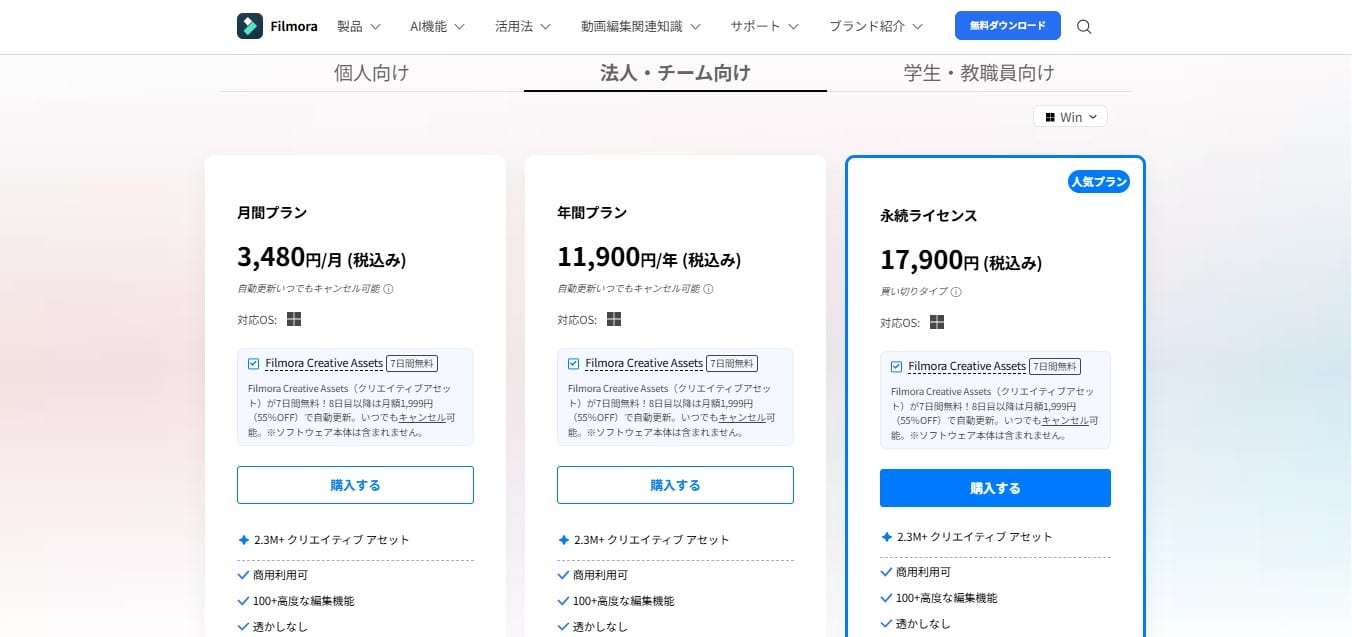 Filmora法人プラン,イメージ